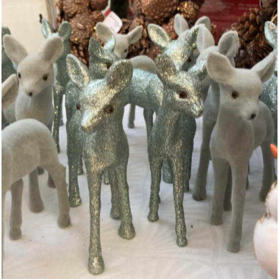 Bambi Par lysegrøn glitter H13cm