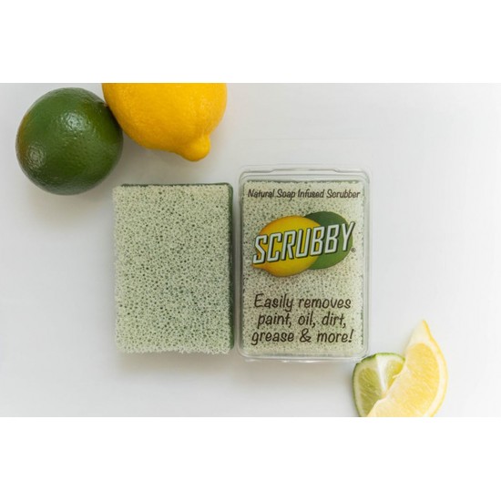 Scrubby Soap Grøn Lemon/lime - rengøring til møbler og Pensel 100g