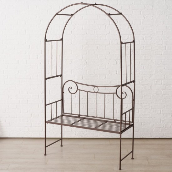 Bænk med espalier i metal 204 cm