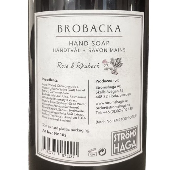 Håndsæbe 500 ml Brobacka Rose & Rabarber