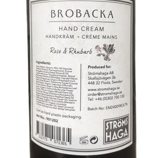 Håndcreme 300ml Brobacka Rose & Rabarber