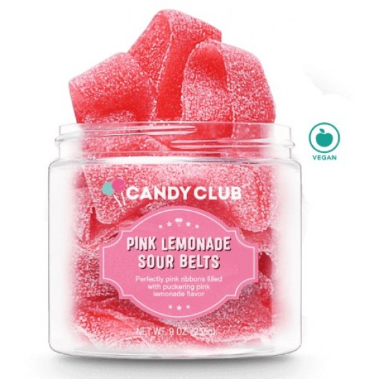 Perfectly Pink - Pink lemonade sour belts fra Candy Club 142 gram vingummi