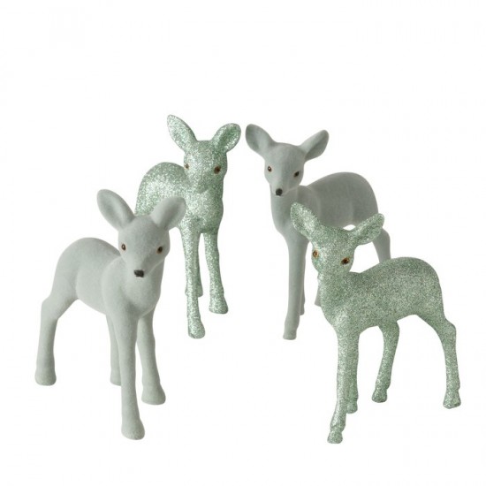 Bambi Par lysegrøn glitter H13cm