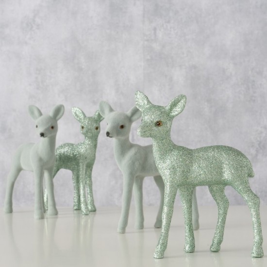 Bambi Par lysegrøn glitter H13cm