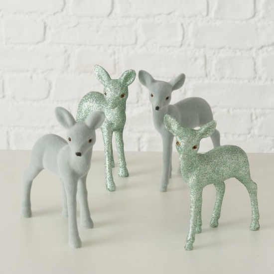 Bambi Par lysegrøn glitter H13cm