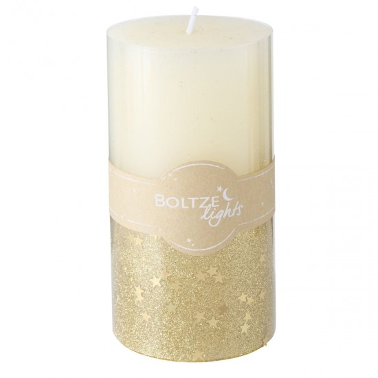 Bloklys med guld glitter 13 cm