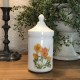 Krukke i Opaline glas med blomster