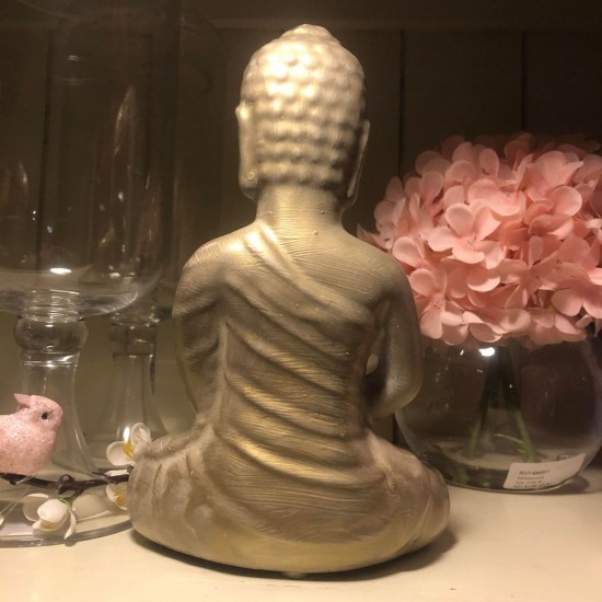 Buddha Figur Gold patina 25 cm HebeArt