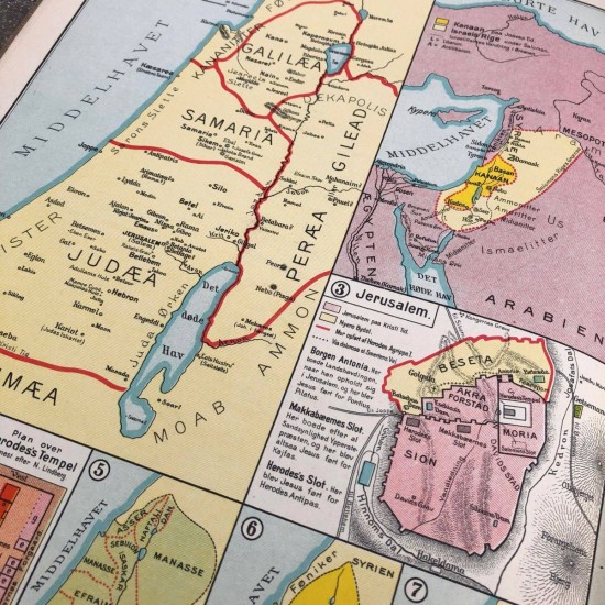 Gammel skolebog Historisk Atlas fra 1927