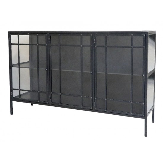 Vitrine med glaslåger 156cm - Gratis Levering 