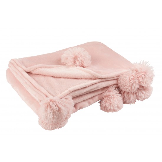 Plaid Pompom pale pink