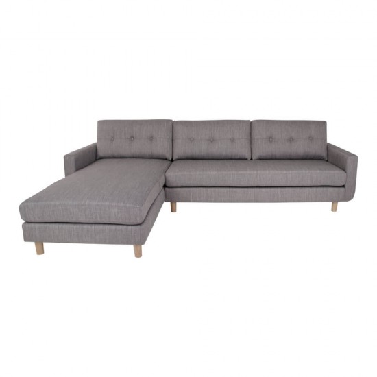 Artena Lounge Sofa - Sofa i lysegrå - venstrevendt 277x175/86xH85 cm