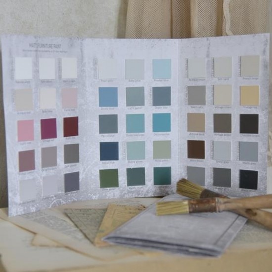 Kalkmaling Farvekort 60 farver Håndmalet - Vintage Kalkmaling