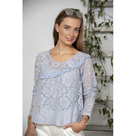 Bluse - Bohemian hearts - Lysblå * S19