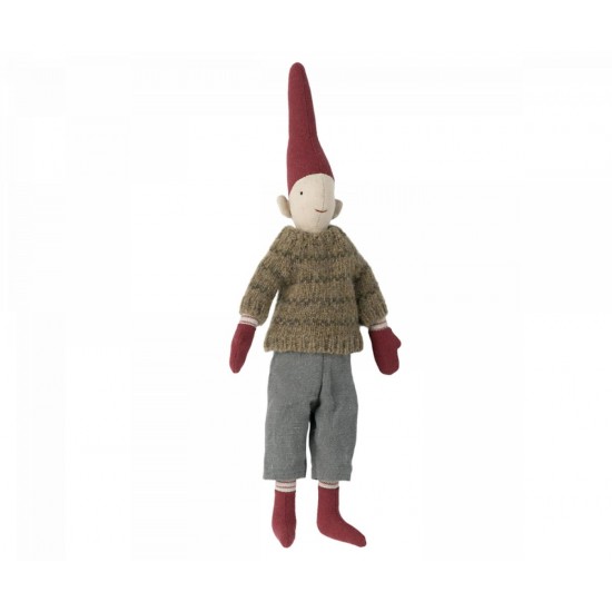 Nisse dreng med strikket sweater str. 2 - 31 cm Maileg