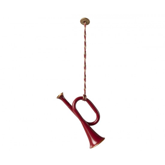 Metal ornament Trompet Maileg Red