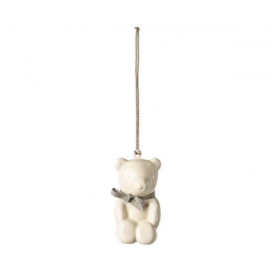 Metal ornament Teddy bear Maileg Off white/Blue