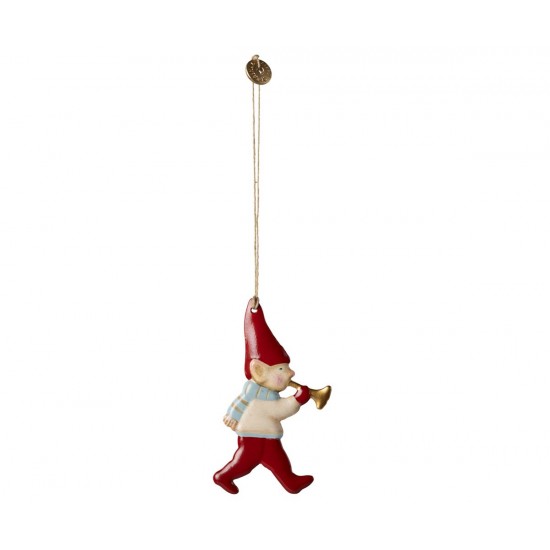 Metal ornament Nisse med trompet Maileg