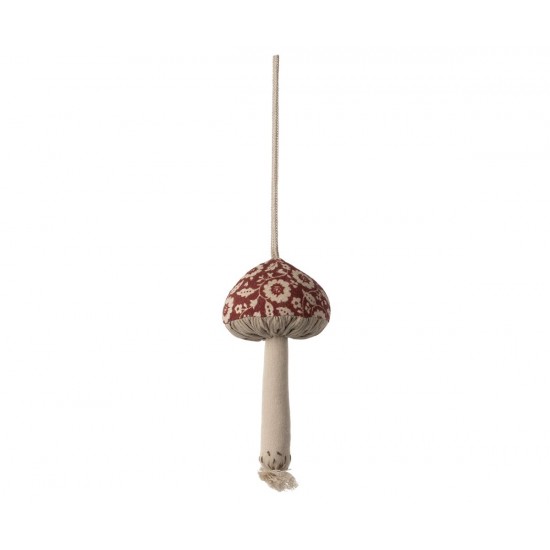 Mushroom stof ornament Winter flower - Red Maileg