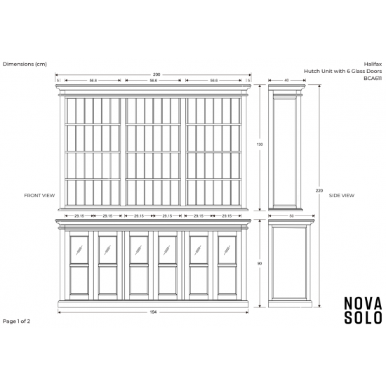 Hvid reol med skænk og åbne hylder B200cm - Gratis Levering