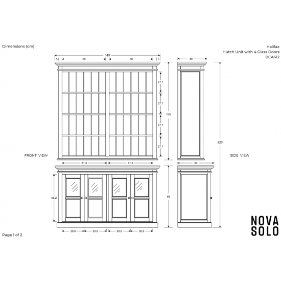 Hvid reol med skænk og åbne hylder B145cm - Gratis Levering