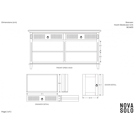 Reol med kommode B160cm - Gratis Levering