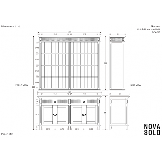 Reol med kommode B160cm - Gratis Levering