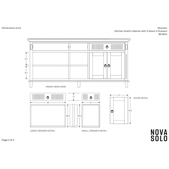 Stor Reol med kommode B180cm