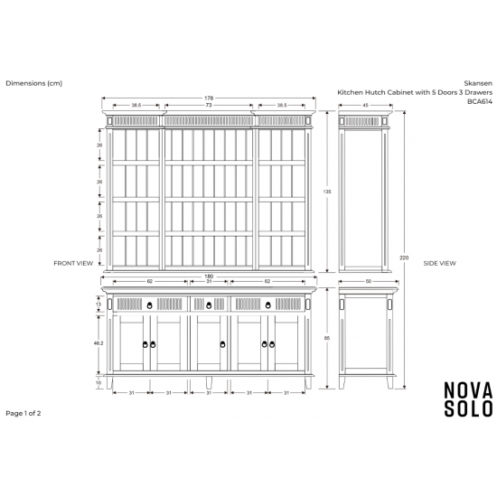 Stor Reol med kommode B180cm