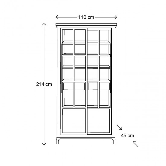 Vitrineskab med skydedøre The Hoxton H214cm RM