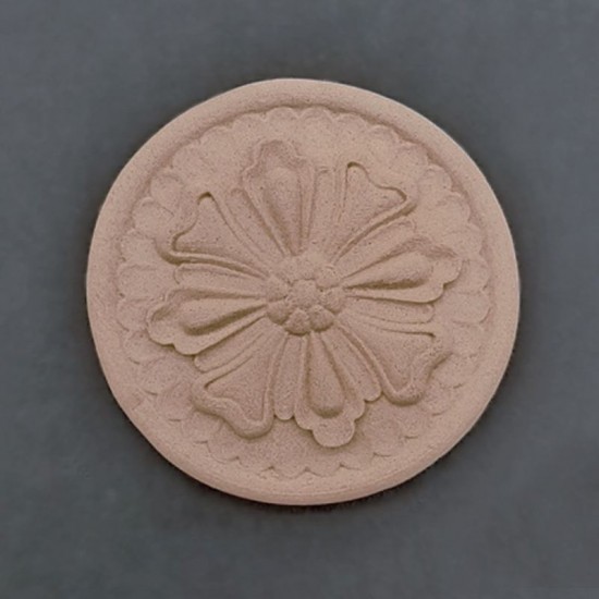 Træornament Rosette 7.5x7.5cm Bøjelig træudskæring fra Woodwill