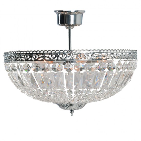 Loftslampe krystal 6 lys 47x38 cm E14/max 6x40W