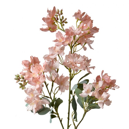 Dekorationsgren pink med blomster H85cm