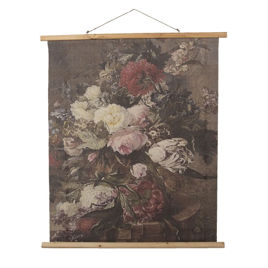 Lærred med blomster 80x2x100 cm