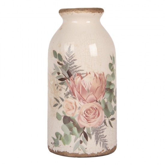 Vase med blomstermotiv H16 cm