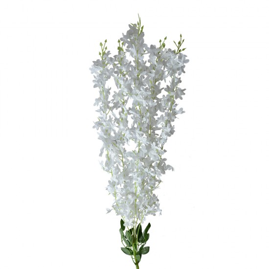 Dekorationsgren hvid med blomster H80cm