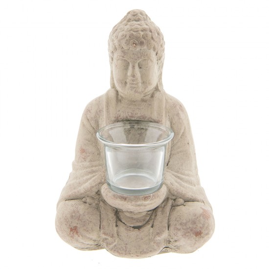 Fyrfadslysholder Buddha 13x11x21 cm