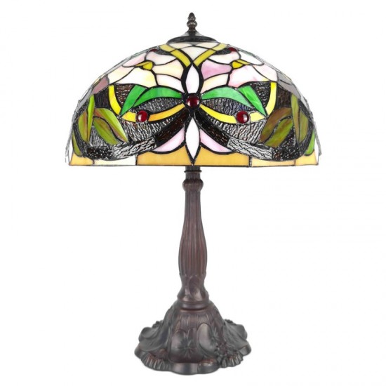 Tiffany bordlampe til 2 pærer H58cm