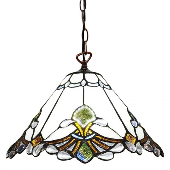 Tiffany loftslampe Hvid-Creme Ø31cm