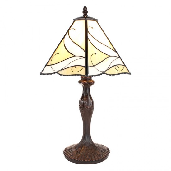 Tiffany bordlampe Hvid-brun H43cm