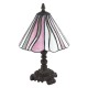 Tiffany bordlampe lyserød-hvid H34cm