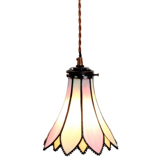 Tiffany loftslampe Lyserød-Beige Ø15cm