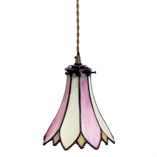 Tiffany loftslampe Lyserød-Beige Ø15cm