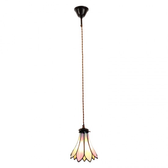 Tiffany loftslampe Lyserød-Beige Ø15cm