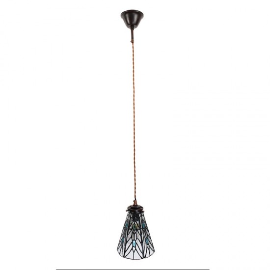 Tiffany loftslampe Hvid-transpent Ø15cm