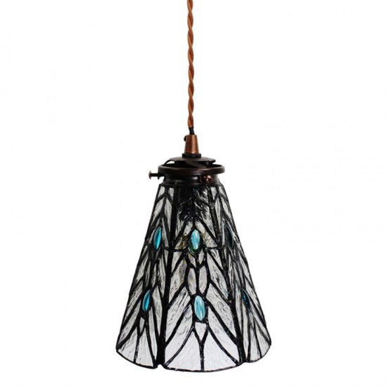 Tiffany loftslampe Hvid-transpent Ø15cm