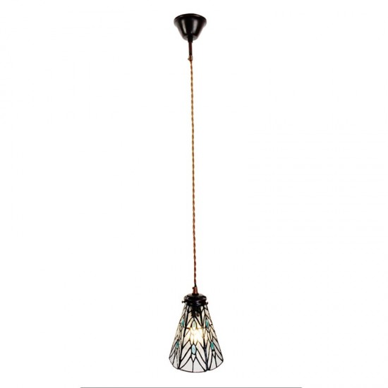 Tiffany loftslampe Hvid-transpent Ø15cm