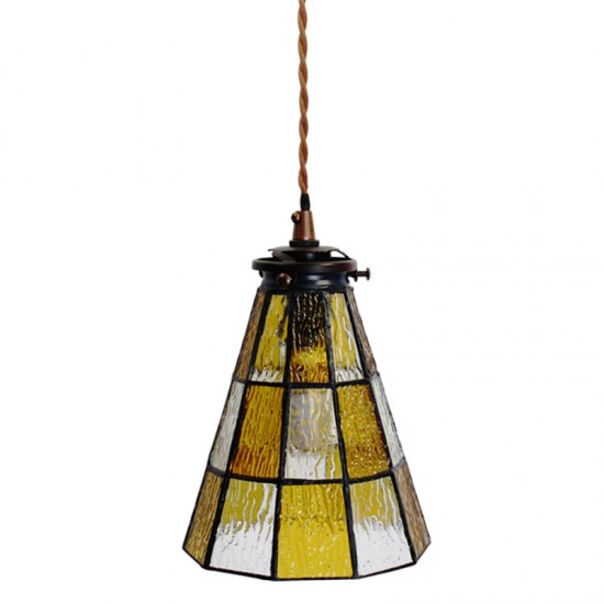 Tiffany loftslampe Guld-Transparent Ø15cm