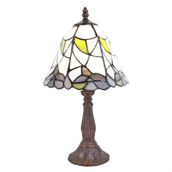 Tiffany bordlampe hvid H34cm