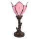 Tiffany bordlampe Blomst lyserød H32cm